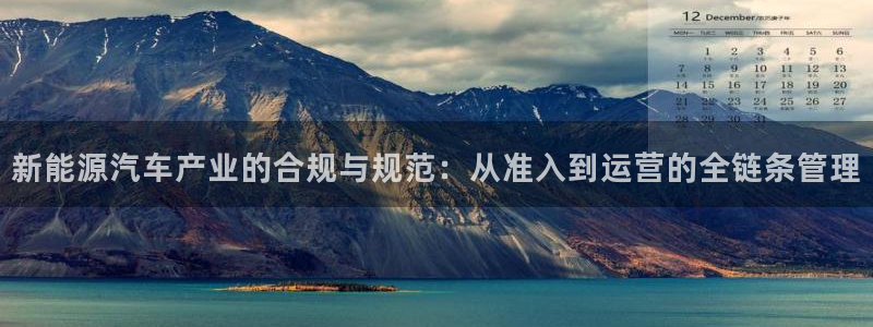 新宝gg辅助:新能源汽车产业的合规与规范:从准入到运营的全链