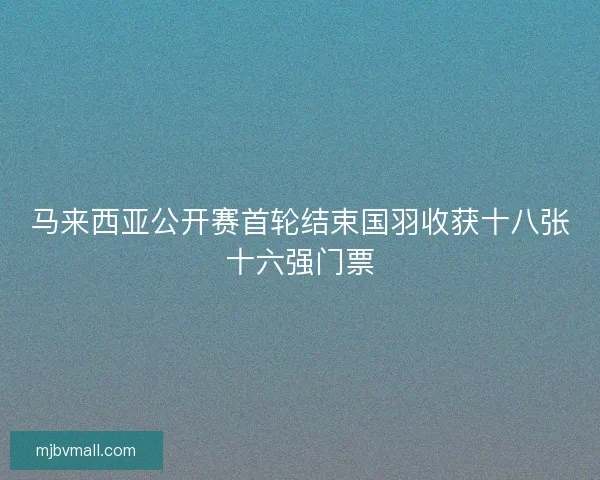 马来西亚公开赛首轮结束国羽收获十八张十六强门票