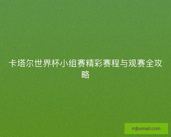 卡塔尔世界杯小组赛精彩赛程与观赛全攻略